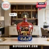 Red, white, and blue decanter shaped like a liquor bottle with a Liberty Bell topper, featuring 1776-2026 anniversary text.!