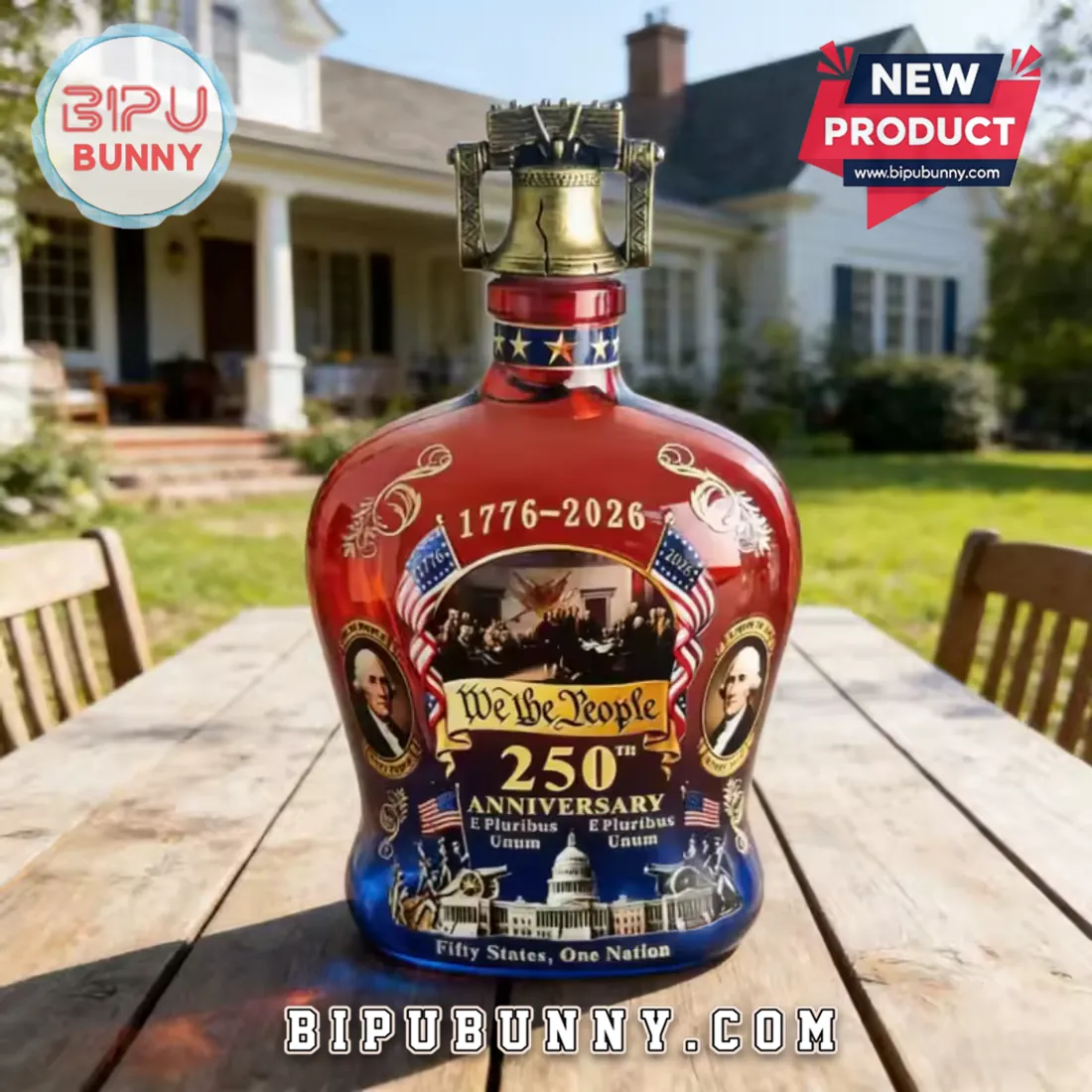 US 250th Anniversary We The People Patriotic Home Bar Decor Whiskey Decanter US 250th Anniversary We The People Patriotic Home Bar Decor Whiskey Decanter
