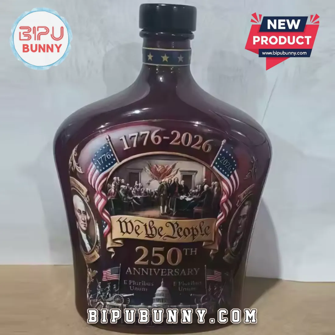 US 250th Anniversary We The People Patriotic Home Bar Decor Whiskey Decanter US 250th Anniversary We The People Patriotic Home Bar Decor Whiskey Decanter