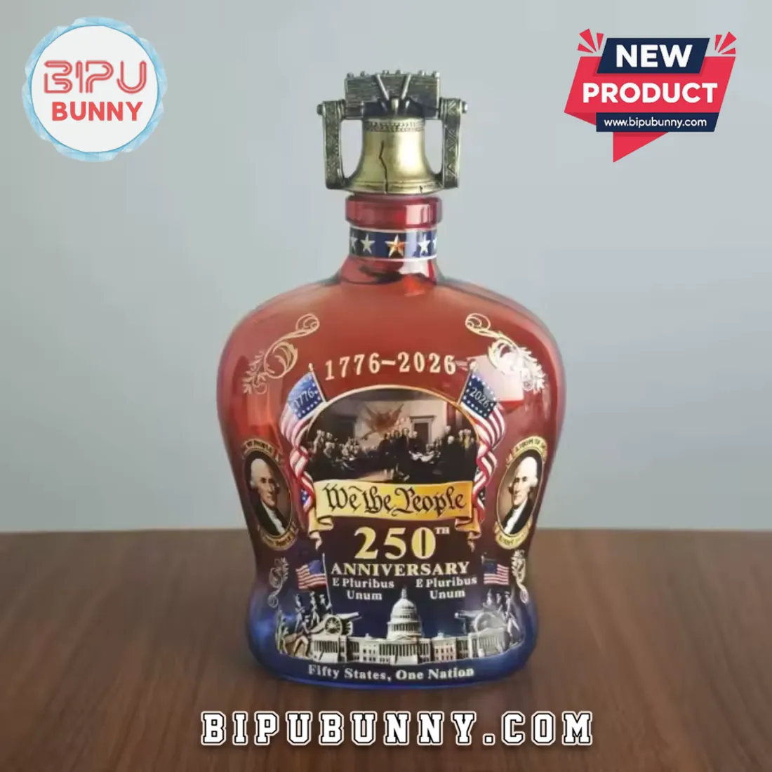 US 250th Anniversary We The People Patriotic Home Bar Decor Whiskey Decanter US 250th Anniversary We The People Patriotic Home Bar Decor Whiskey Decanter
