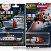 Hot Wheels Premium U.S. Coast Guard Sentinel-Class Cutter and MH-60T Jayhawk helicopter die-cast collectibles on blister card.!