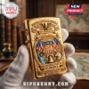Gold flip-top lighter featuring embossed USA 250th anniversary text, American flags, Statue of Liberty, and eagle emblem.!
