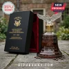 America 250 commemorative bell-shaped glass decanter with crystal eagle stopper and black presentation box.!