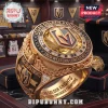 Vegas Golden Knights 2026 Western Conference championship ring with gold finish, team logo, and black enamel accents.!