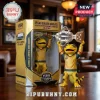 Vegas Golden Knights gecko collectible figure holding a silver Clarence S. Campbell Bowl trophy in gold packaging.!