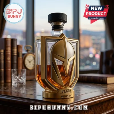 Vegas Golden Knights Sculpted Shield Whiskey Decanter