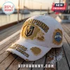 Vegas Golden Knights baseball cap with distressed edges, gold embroidery, and NHL Western Conference patch.!