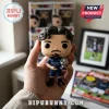 Funko Pop style vinyl figure of a male soccer player in a blue PSG jersey holding a silver trophy ball.!