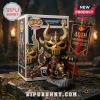 Warhammer 40k Chaos Lord Funko Pop vinyl figure holding a 40th anniversary banner in front of its cardboard display box.!