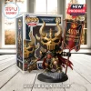 Funko Pop Warhammer 40,000 Chaos Lord vinyl figure with gold skull helmet and 40th anniversary banner in display box.!