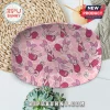 Oval ceramic tray featuring a repeating Piglet pattern from Winnie the Pooh on a light pink background.!