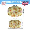 Oval ceramic plates featuring yellow Winnie the Pooh character pattern with pink balloons and bees on a cream background.!