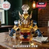 Wolverine X-Men multifaceted glass whiskey decanter with gold, blue, and red tones, featuring a faceted crystal stopper.!
