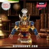 Wolverine X-Men crystal whiskey decanter with yellow and blue faceted body, glass claws, and X-Men logo stopper.!