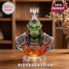 Faceted crystal decanter shaped like an Orc bust with a Horde symbol stopper, inscribed with 2004-2026 22nd anniversary.!