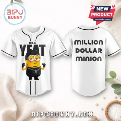Yeat x Minion Million Dollar Minion White Baseball Jersey