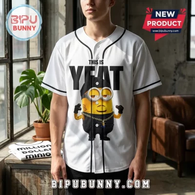 Yeat x Minion Million Dollar Minion White Baseball Jersey