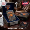 New York Knicks Zippo lighter with skyline and basketball graphic in a blue velvet lined collector box.!