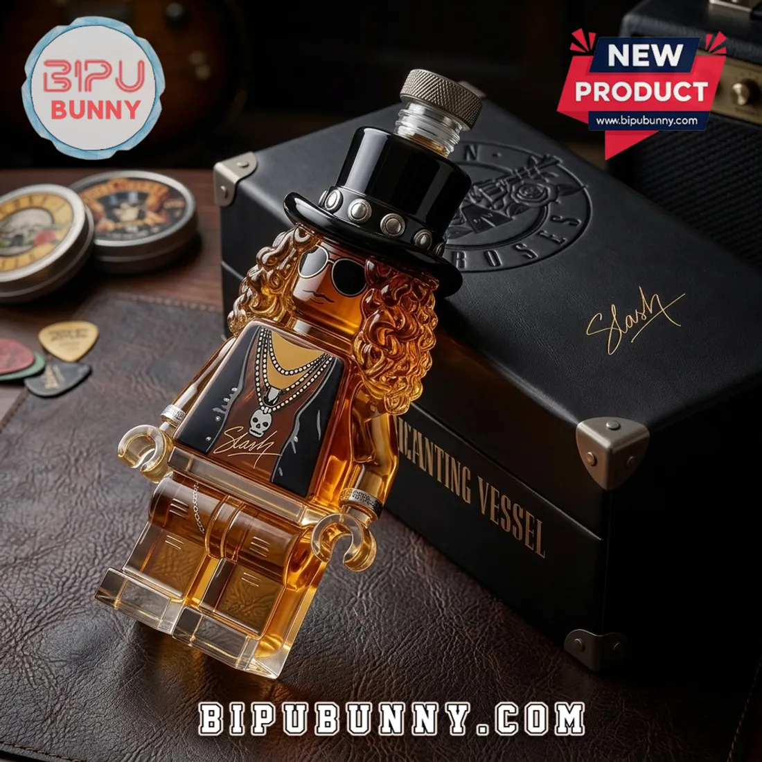 2026 Guns N Roses Slash Sculpted Glass Whiskey Decanter 2026 Guns N Roses Slash Sculpted Glass Whiskey Decanter