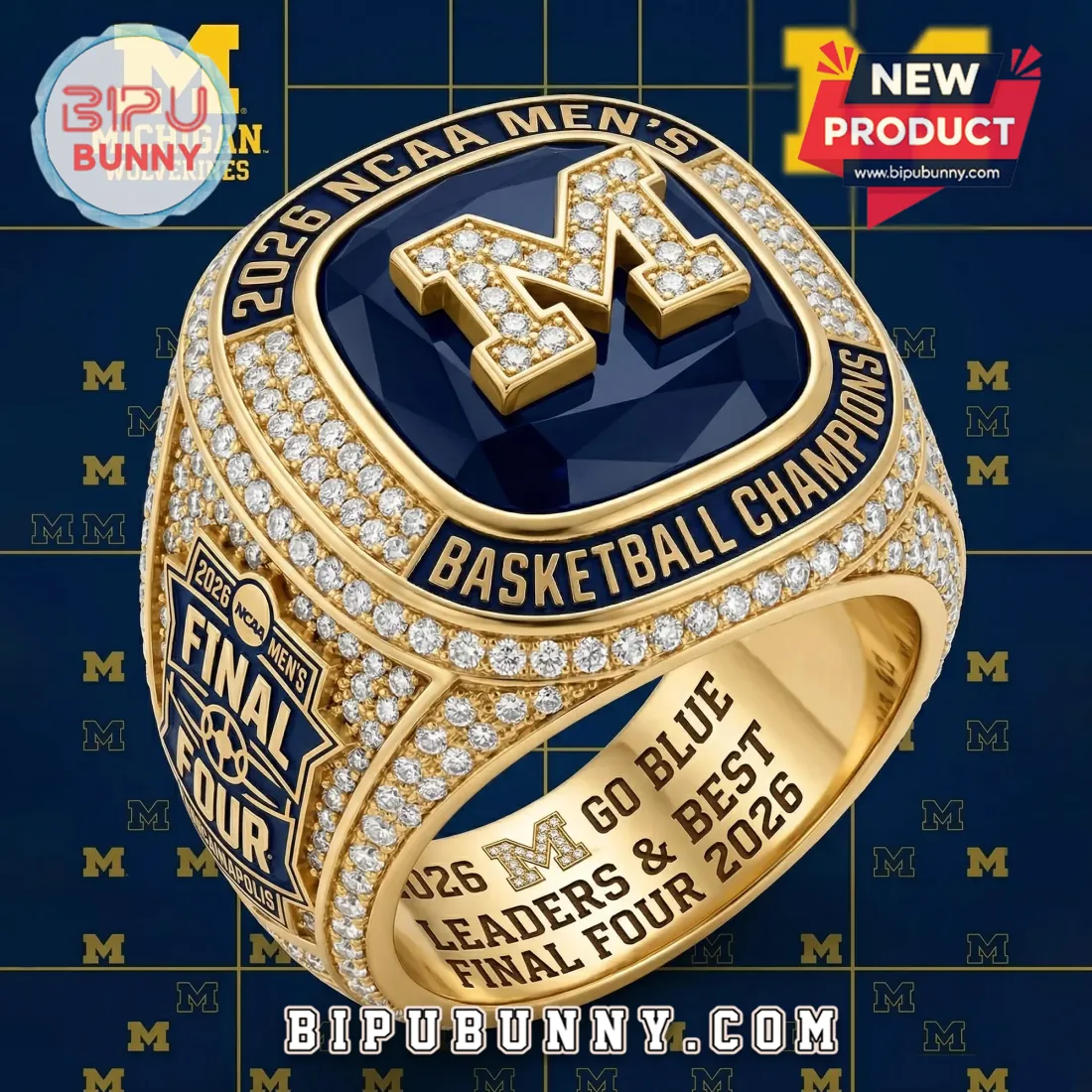 2026 Michigan Wolverines NCAA Champions Gold Ring 2026 Michigan Wolverines NCAA Champions Gold Ring