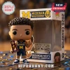 Michigan Wolverines basketball vinyl figure holding an NCAA trophy in a box labeled 2026 Men's Basketball Champions.!