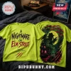 Lime green cotton t-shirt with A Nightmare on Elm Street text and Freddy Krueger illustration on the back.!