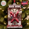 Alabama Crimson Tide 2025 Rose Bowl mascot ornament features an elephant in a crimson jersey hanging on a pine tree.