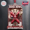 Alabama Crimson Tide 2025 Rose Bowl Mascot Ornament features Big Al in a maroon football uniform on a stadium background.