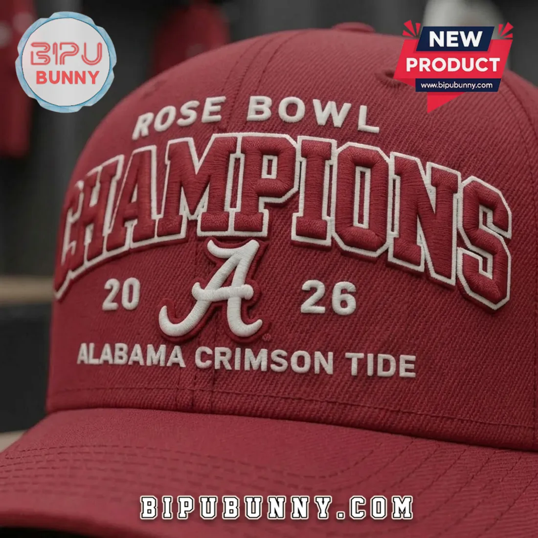 Alabama Crimson Tide 2026 Rose Bowl Champions Crimson Cap Alabama Crimson Tide 2026 Rose Bowl Champions Crimson Cap