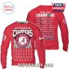 Alabama Crimson Tide SEC Champions T-Shirt 2025 featuring red fabric with team roster, championship years, and logos.