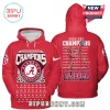 Alabama Crimson Tide SEC Champions T-Shirt 2025 graphic hoodie featuring team logos, player rosters, and championship years.
