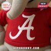 Alabama Crimson Tide Soft Plush Elephant Doll wearing a red shirt with a white embroidered script A letter logo.