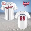 White baseball jersey with Alan Jackson The Finale front logo and Chattahoochee 89 back graphic.!