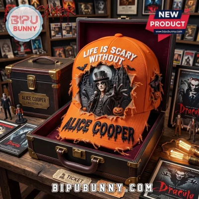 Alice Cooper Life Is Scary Without Orange Distressed Baseball Cap
