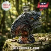 Alien Queen 40th anniversary glass whiskey decanter with crystal stopper on a mossy rock in a forest setting.!