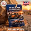 AMC AMX Route 66 Centennial Edition diecast car in orange and black packaging against a desert backdrop.
