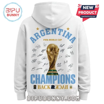 Argentina National Soccer Team World Cup Champions White Hoodie