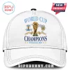 Argentina National Soccer Team World Cup Champions white cap featuring the gold trophy and AFA crest logo.