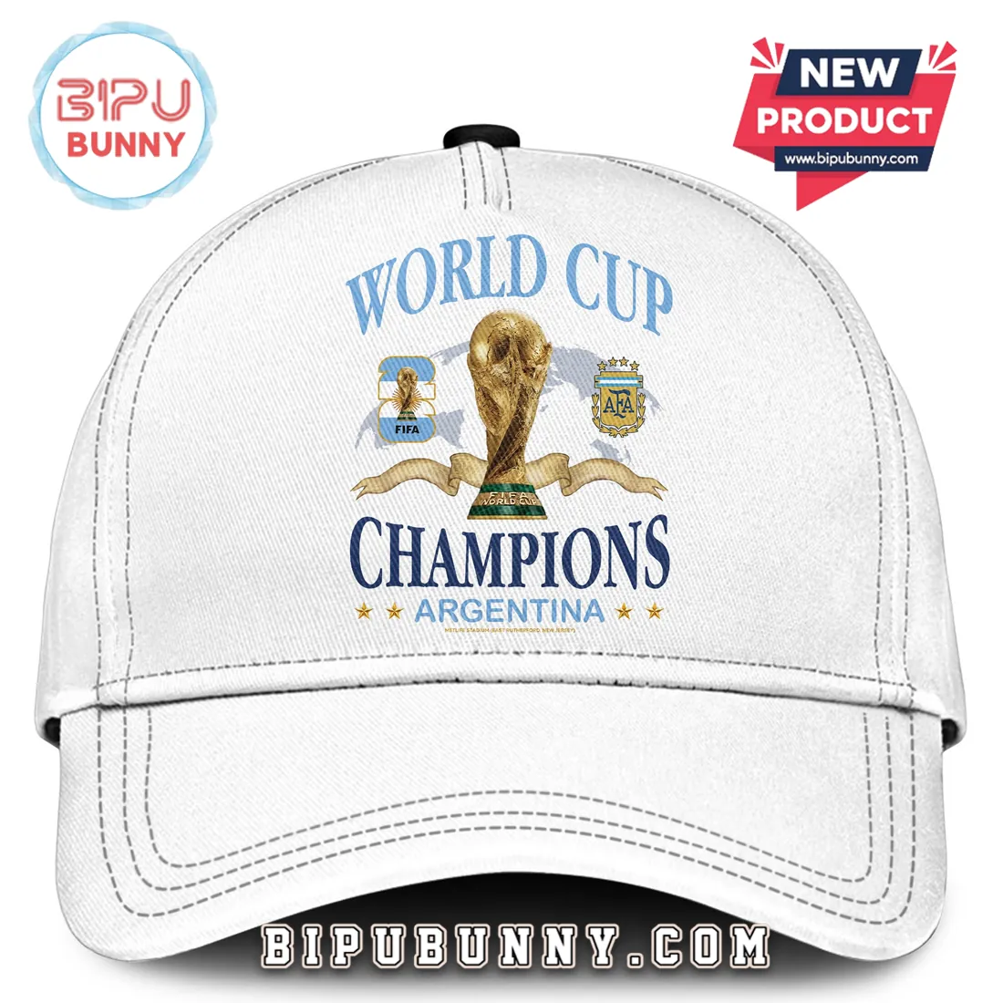 Argentina National Soccer Team World Cup Champions White Hoodie Argentina National Soccer Team World Cup Champions White Hoodie