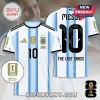 Argentina National Team Messi 2026 World Cup hoodie in sky blue and white vertical stripes with number 10 and FIFA branding.