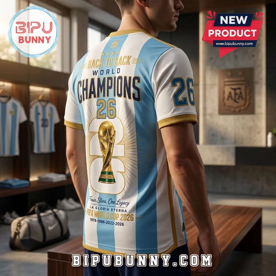Argentina World Cup 2026 Champions Back to Back T-Shirt Argentina World Cup 2026 Champions Back to Back T-Shirt