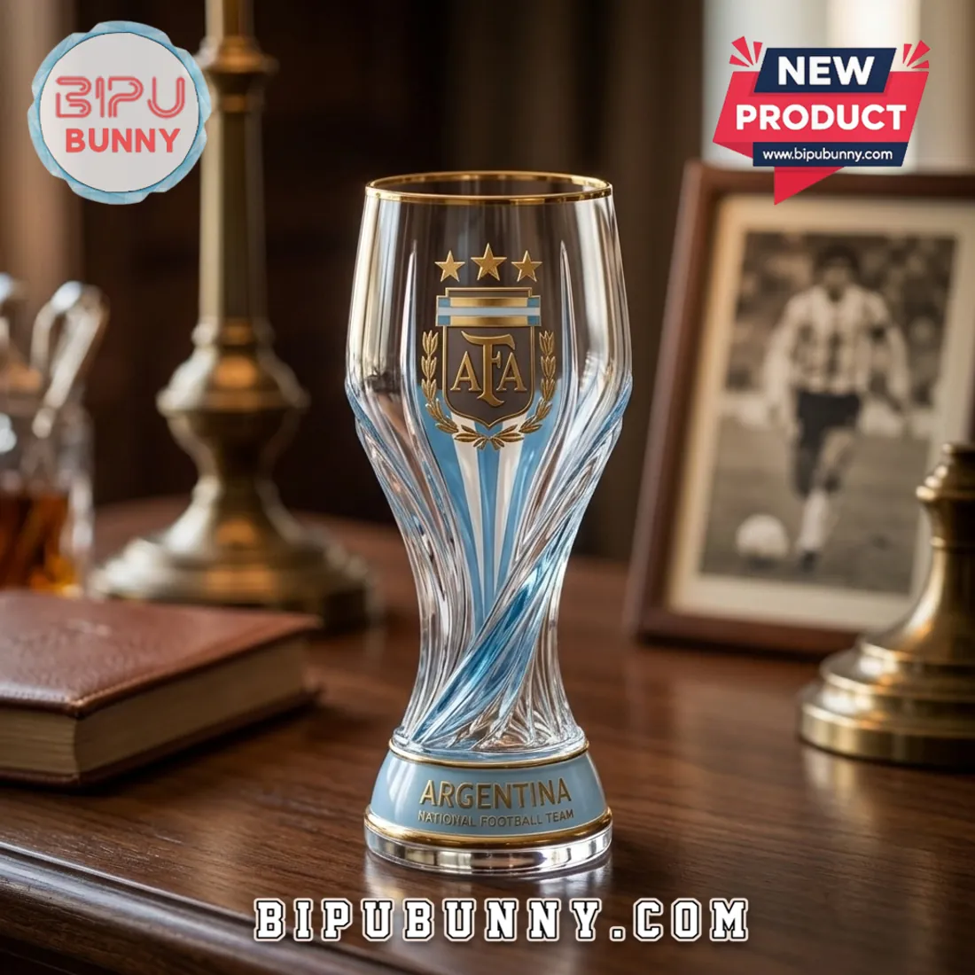 Argentina World Cup Trophy Glass Beer Stein Argentina World Cup Trophy Glass Beer Stein