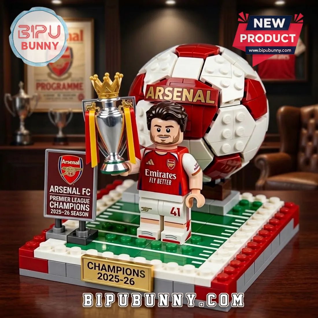 Arsenal FC 2025-26 Premier League Champions Buildable Brick Set Arsenal FC 2025-26 Premier League Champions Buildable Brick Set