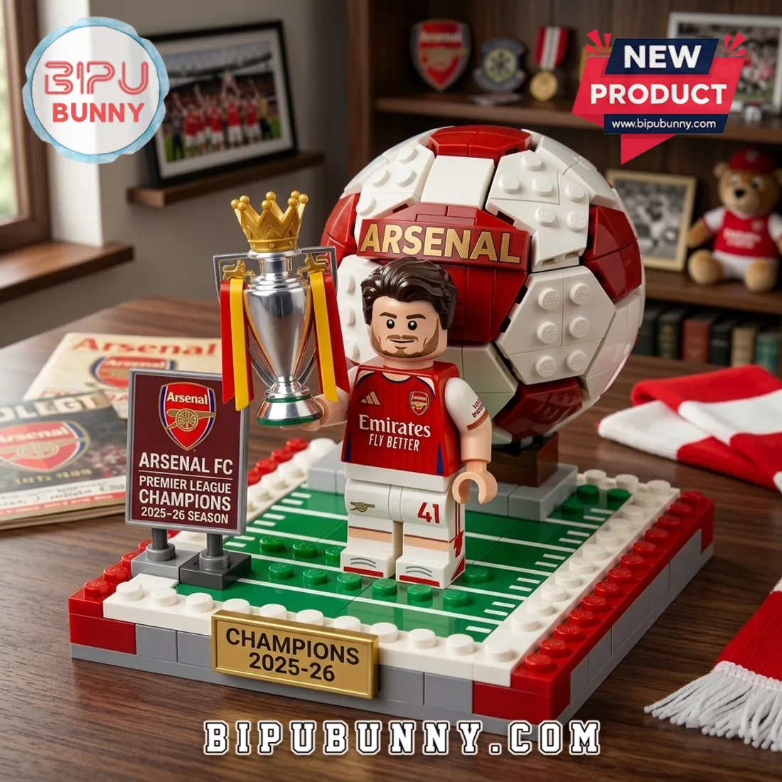 Arsenal FC 2025-26 Premier League Champions Buildable Brick Set Arsenal FC 2025-26 Premier League Champions Buildable Brick Set