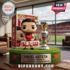 Mikel Arteta Funko Pop vinyl figure with Sommeray League trophy on a grass-textured base featuring an Arsenal plaque.!