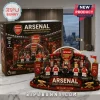 Arsenal FC Premier League Champions building block set with five mini-figures, stadium base, and 2025/26 trophy display.!