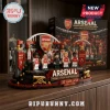 Arsenal FC building block set featuring five player minifigures, the Premier League trophy, and stadium branding details.!