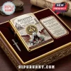 Assassin’s Creed Ezio Auditore 20th Anniversary Lighter Case with gold finish, engraved character artwork, and dagger pin.