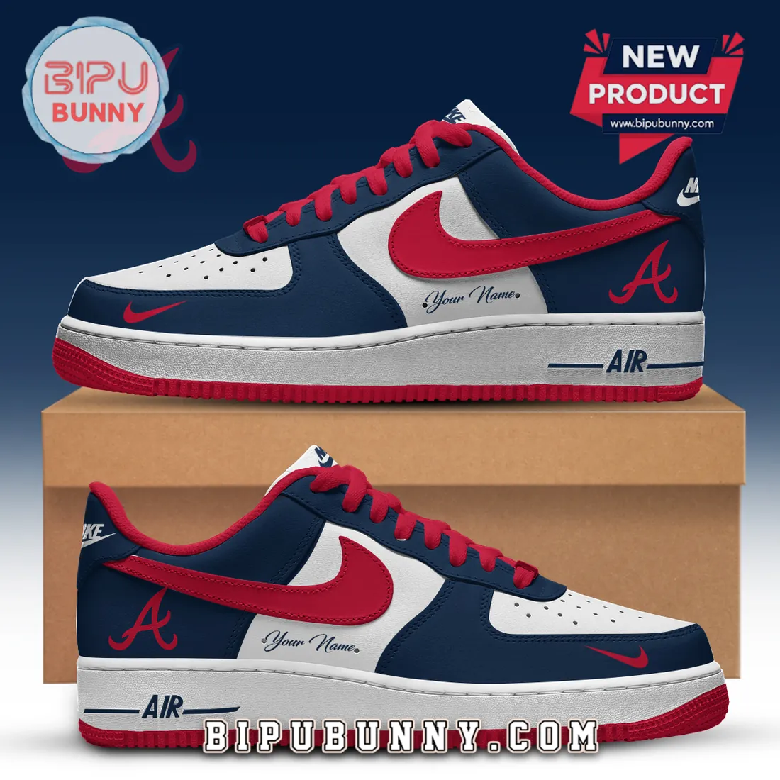 Atlanta Braves Nike Air Force 1 Custom Sneakers Atlanta Braves Nike Air Force 1 Custom Sneakers