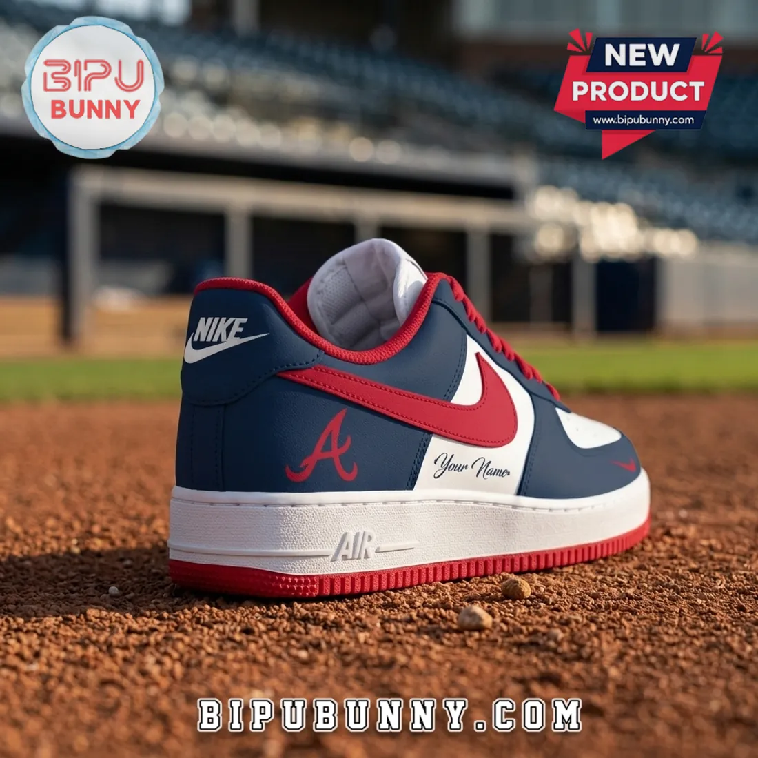 Atlanta Braves Nike Air Force 1 Custom Sneakers Atlanta Braves Nike Air Force 1 Custom Sneakers